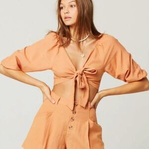 L*SPACE Penelope Linen Blend Top